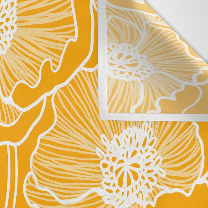 Saffron Yellow Poppies Wall Tapestry Gallery Image 3