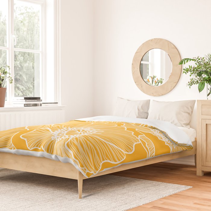 Saffron Yellow Poppies Duvet Cover Gallery Image 2