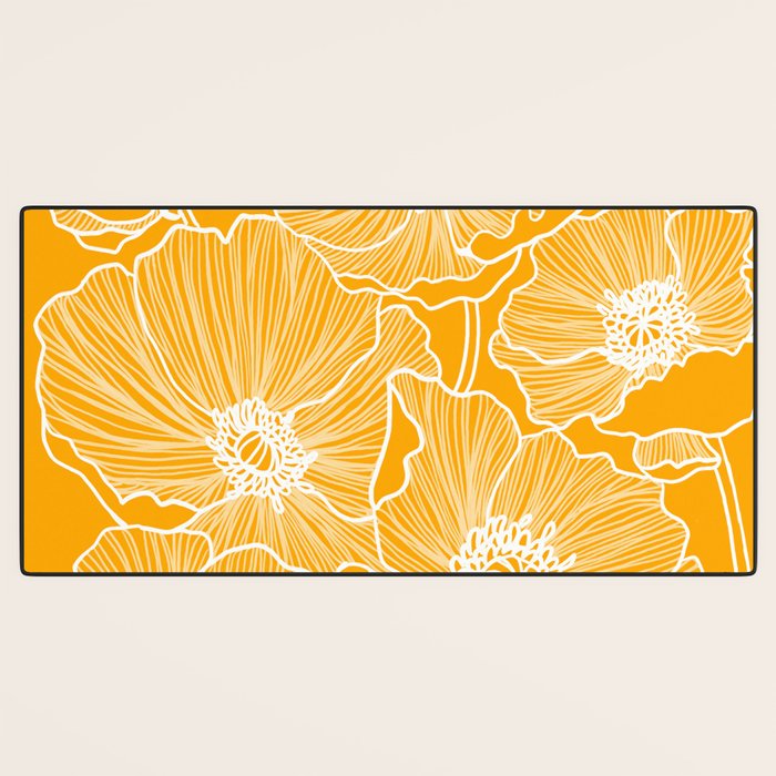 Saffron Yellow Poppies Desk Mat Gallery Image 3