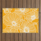 Saffron Yellow Poppies Outdoor Rug Gallery Image 1