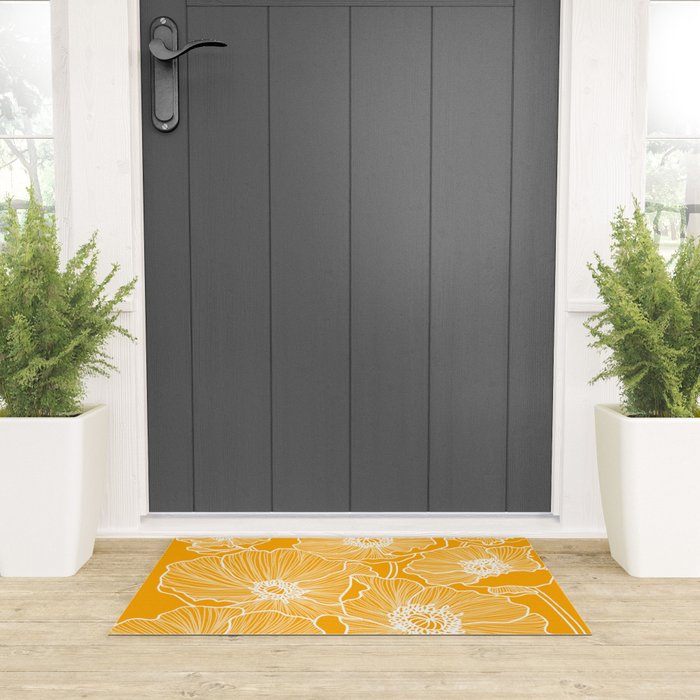 Saffron Yellow Poppies Welcome Mat Gallery Image 3