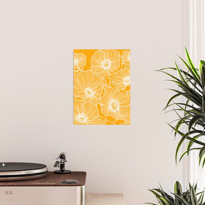 Saffron Yellow Poppies Poster Gallery Image 2