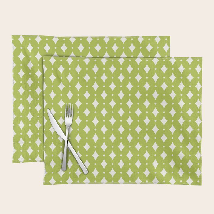Vintage Stars XVIII Chartreuse Green Placemat Gallery Image 1