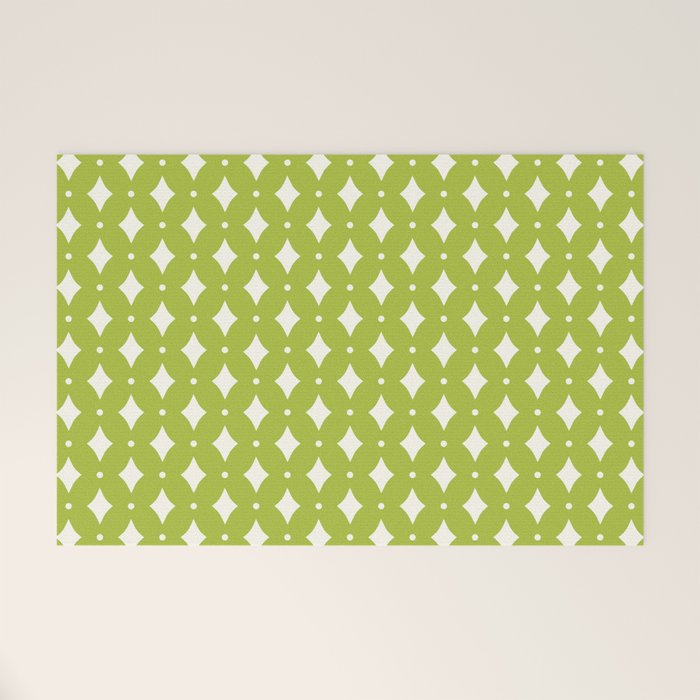 Vintage Stars XVIII Chartreuse Green Welcome Mat Gallery Image 1