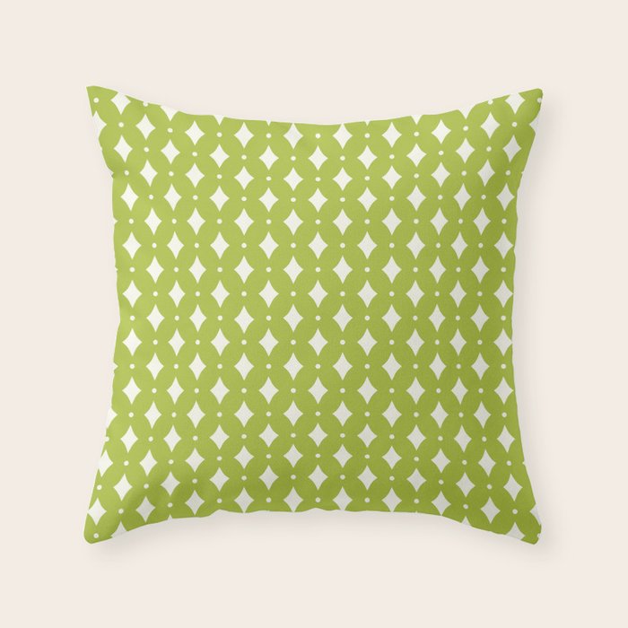 Vintage Stars XVIII Chartreuse Green Throw Pillow Gallery Image 1