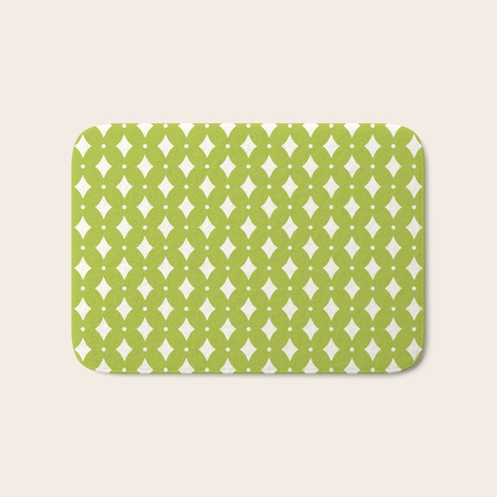 Vintage Stars XVIII Chartreuse Green Bath Mat Gallery Image 1