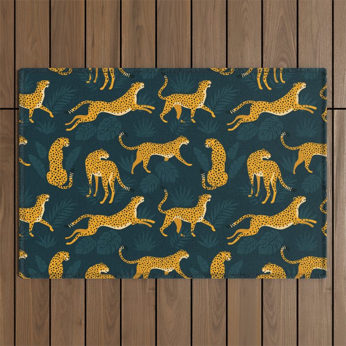 Leopard pattern Black Outdoor Rug Gallery Image 1