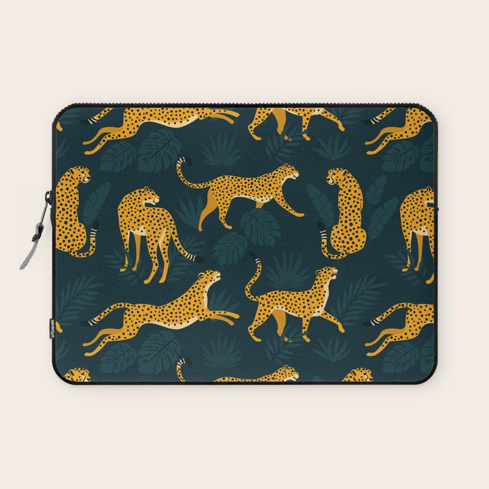 Leopard pattern Black Laptop Sleeve Gallery Image 1