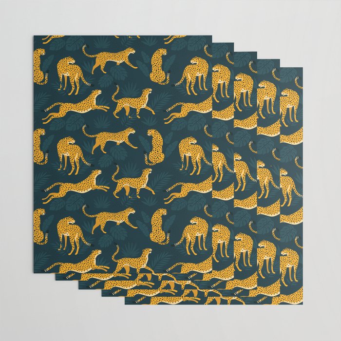 Leopard pattern Black Wrapping Paper Gallery Image 3