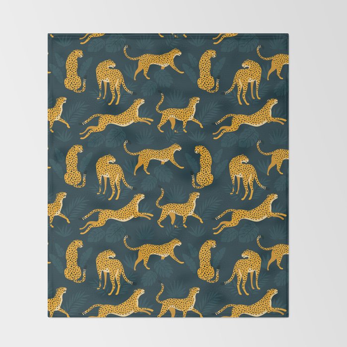 Leopard pattern Black Throw Blanket Gallery Image 2