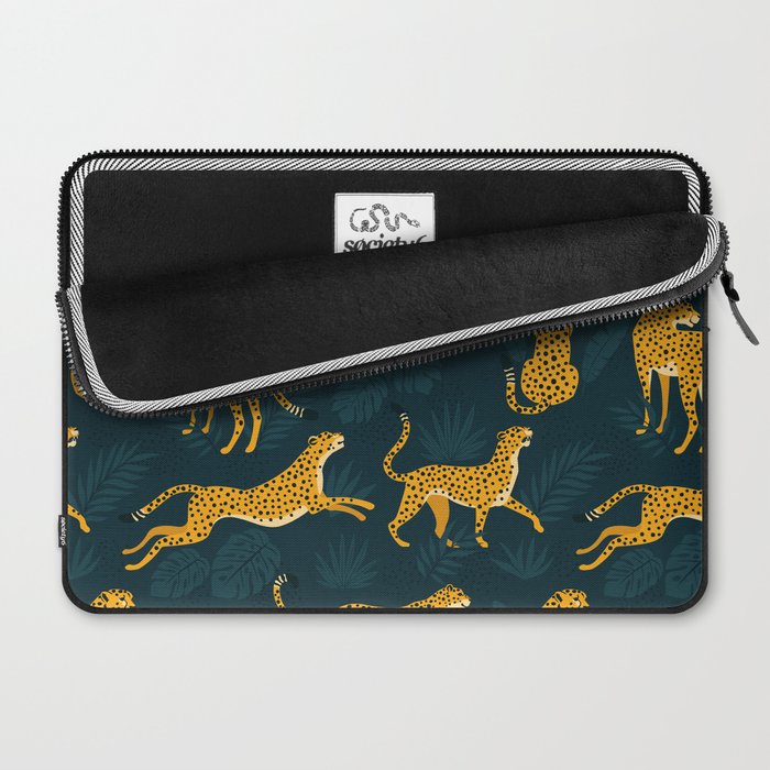 Leopard pattern Black Laptop Sleeve Gallery Image 2