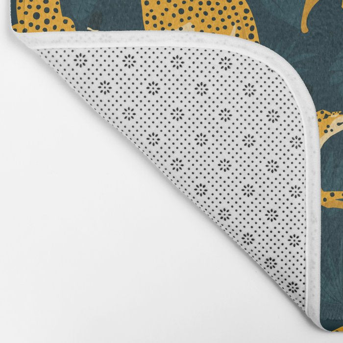 Leopard pattern Black Bath Mat Gallery Image 2