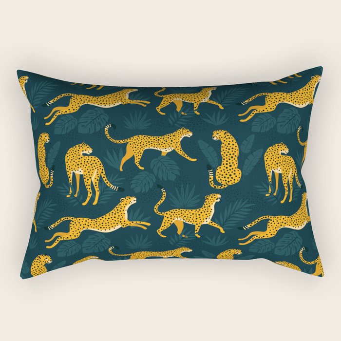 Leopard pattern Black Rectangular Pillow Gallery Image 2