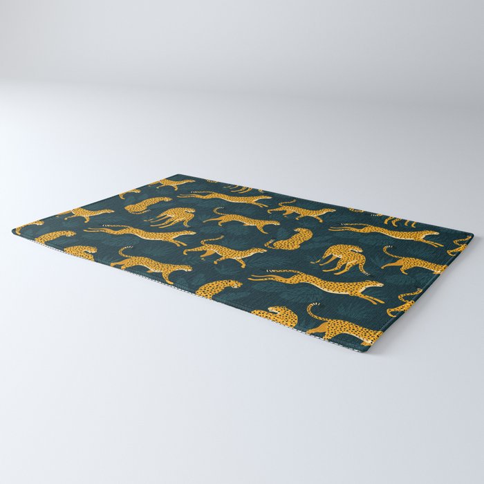 Leopard pattern Black Rug Gallery Image 3