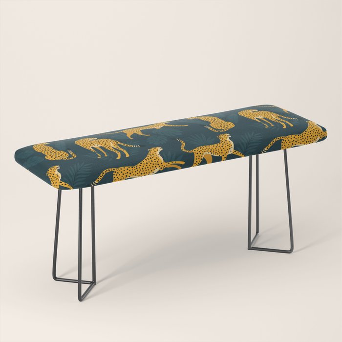 Leopard pattern Black Bench Gallery Image 1