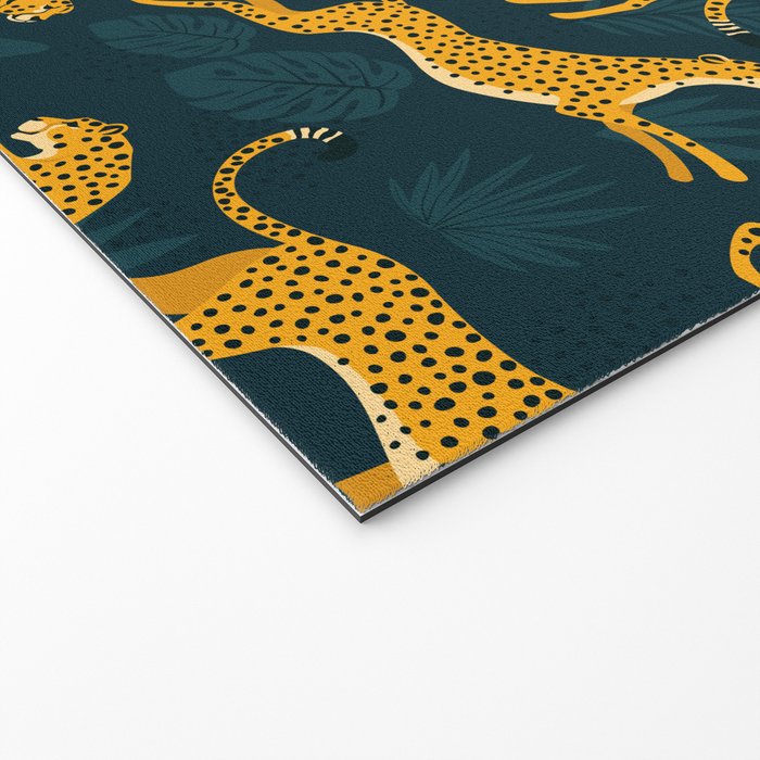 Leopard pattern Black Welcome Mat Gallery Image 2