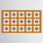 Retro Blossom - tangerine blue Tablecloth Gallery Image 2