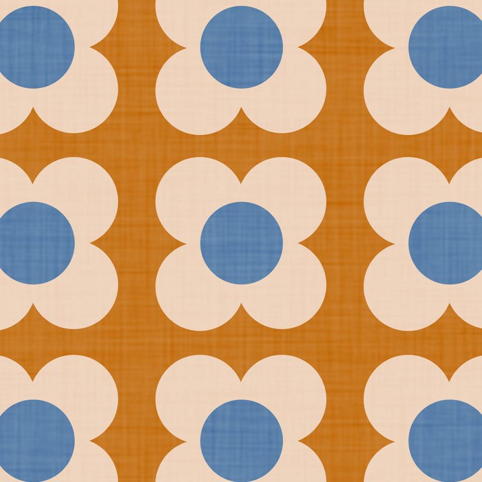 Retro Blossom - tangerine blue Coffee Mug Gallery Image 2