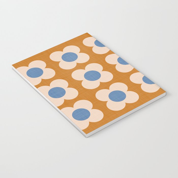 Retro Blossom - tangerine blue Notebook Gallery Image 3