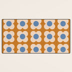 Retro Blossom - tangerine blue Desk Mat Gallery Image 3