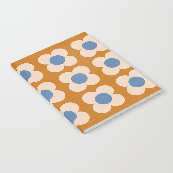 Retro Blossom - tangerine blue Notebook