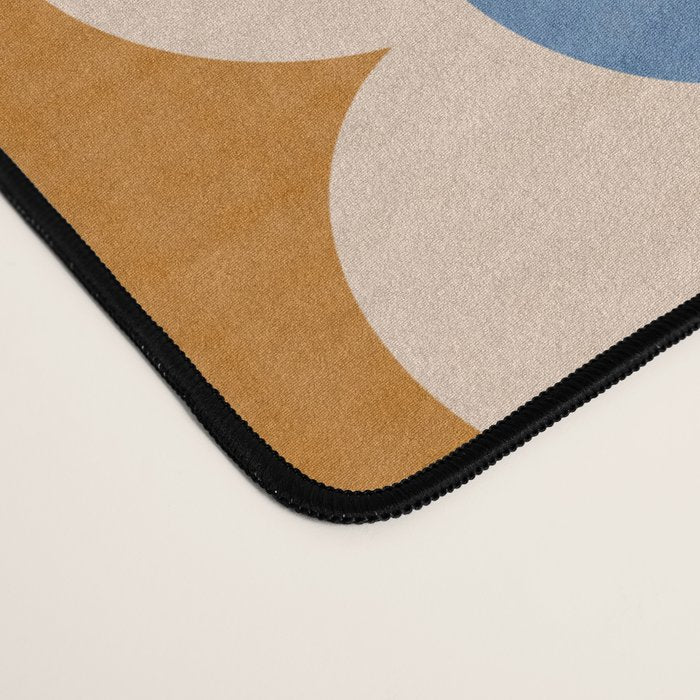 Retro Blossom - tangerine blue Desk Mat Gallery Image 4
