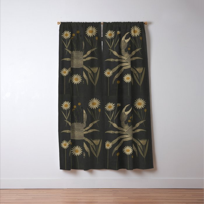 Crab with Daisies Window Curtain Gallery Image 3