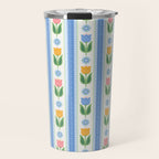 Cup of Tea Floral - Multi-color on White Travel Mug Gallery Image 1
