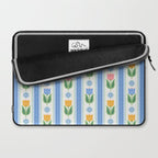 Cup of Tea Floral - Multi-color on White Laptop Sleeve Gallery Image 2