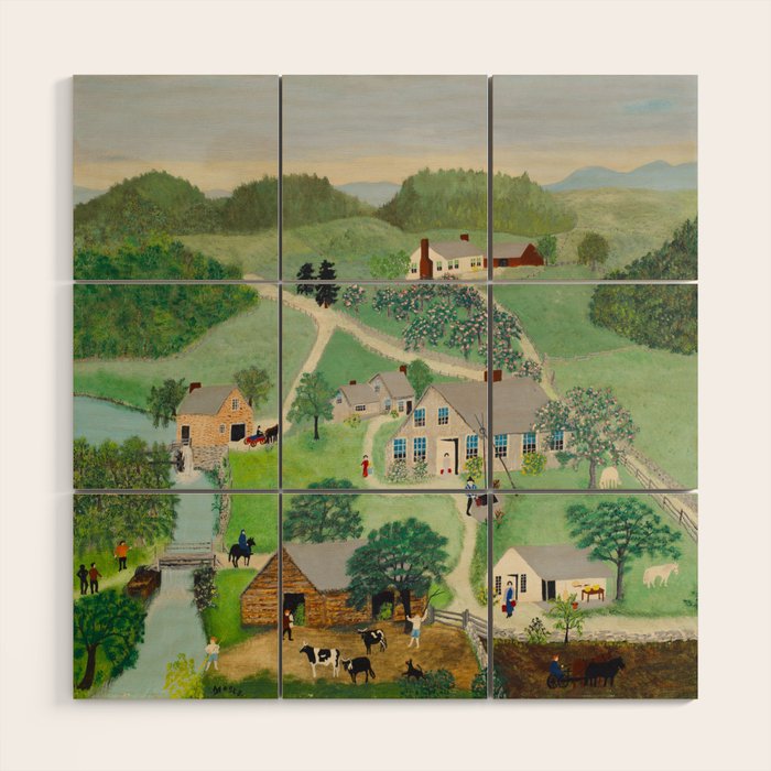 Anna Mary Robertson 'Grandma' Moses The Old Oaken Bucket American Folk Art Wood Wall Art Gallery Image 1