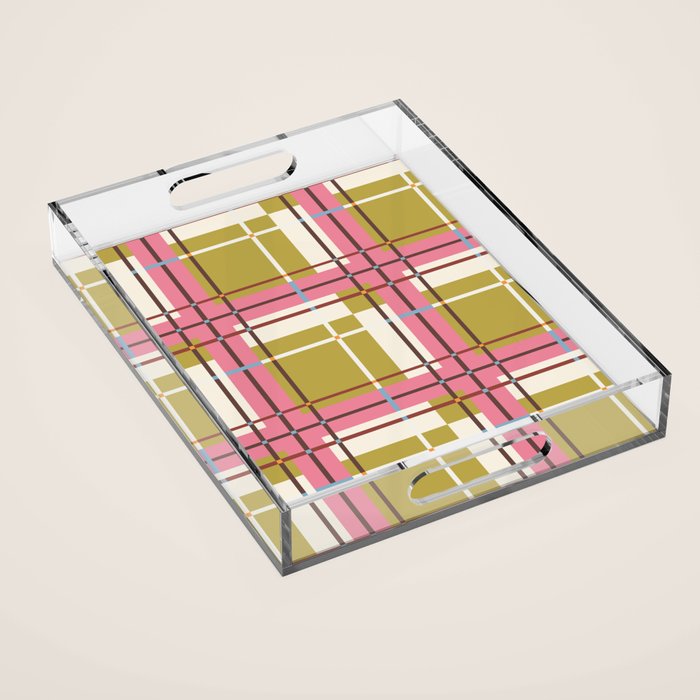 Bold Checked Design Acrylic Tray Gallery Image 1