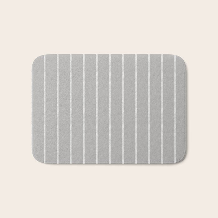 Modern Boho Serenity Stripes Soft Grey  Bath Mat Gallery Image 1