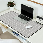 Modern Boho Serenity Stripes Soft Grey  Desk Mat Gallery Image 2
