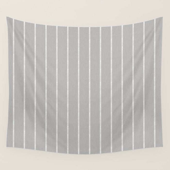 Modern Boho Serenity Stripes Soft Grey  Wall Tapestry Gallery Image 4