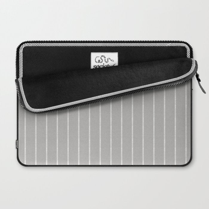 Modern Boho Serenity Stripes Soft Grey  Laptop Sleeve Gallery Image 2