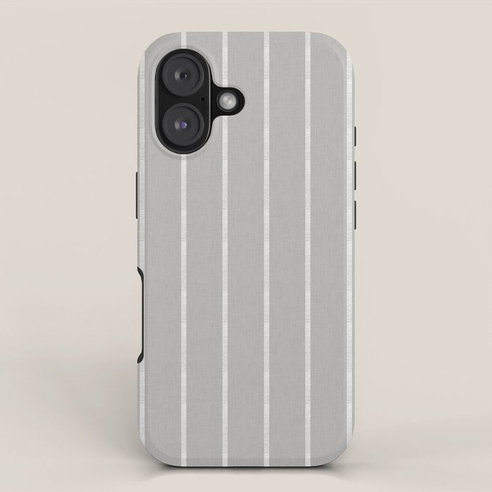 Modern Boho Serenity Stripes Soft Grey  iPhone Case Gallery Image 1