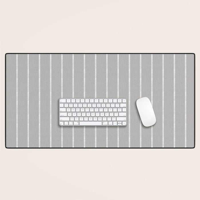 Modern Boho Serenity Stripes Soft Grey  Desk Mat Gallery Image 1