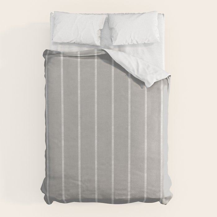 Modern Boho Serenity Stripes Soft Grey  Duvet Cover Gallery Image 6