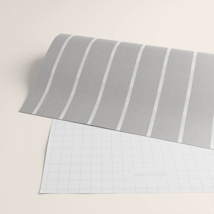 Modern Boho Serenity Stripes Soft Grey  Wrapping Paper Gallery Image 2