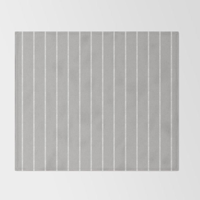 Modern Boho Serenity Stripes Soft Grey  Throw Blanket Gallery Image 2