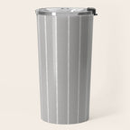 Modern Boho Serenity Stripes Soft Grey  Travel Mug Gallery Image 2