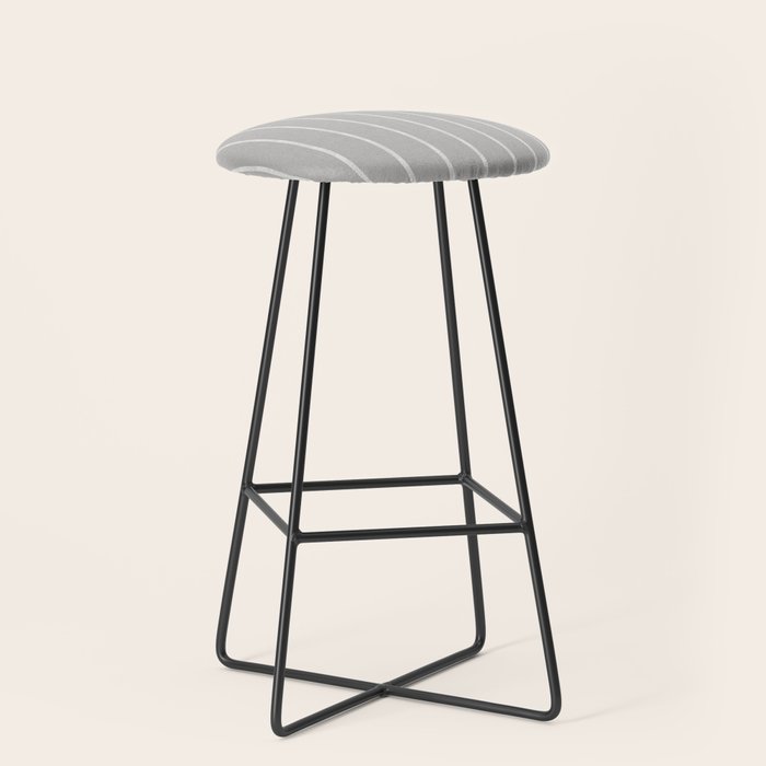 Modern Boho Serenity Stripes Soft Grey  Stool Gallery Image 1