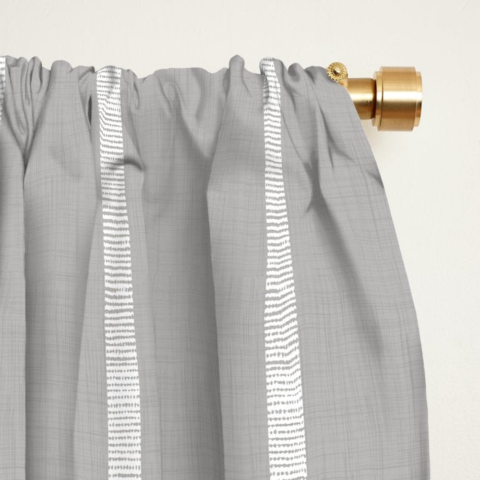 Modern Boho Serenity Stripes Soft Grey  Window Curtain Gallery Image 2