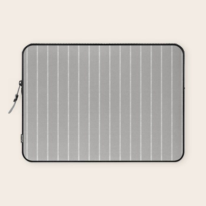 Modern Boho Serenity Stripes Soft Grey  Laptop Sleeve Gallery Image 1