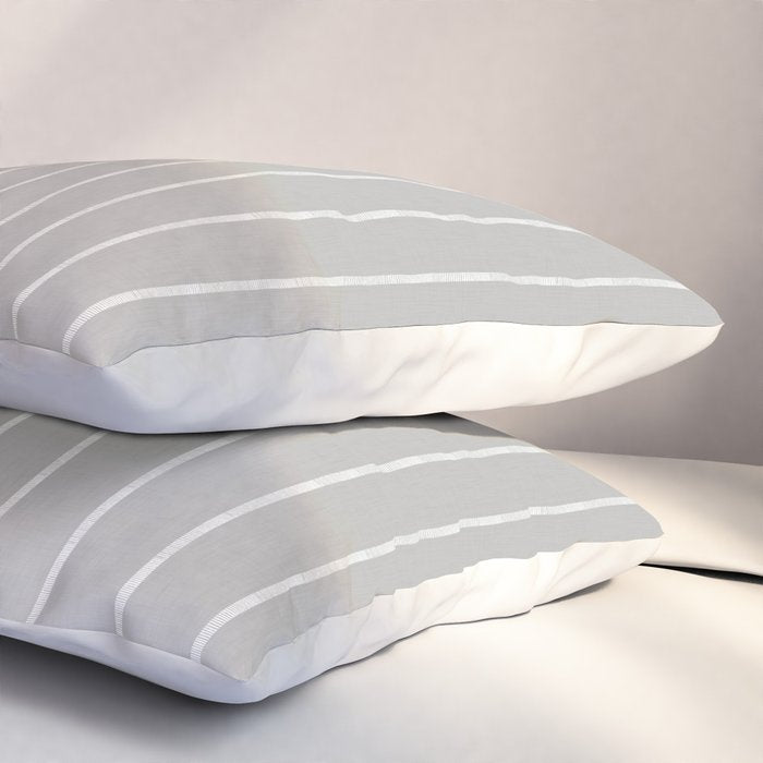 Modern Boho Serenity Stripes Soft Grey  Pillow Sham Gallery Image 3