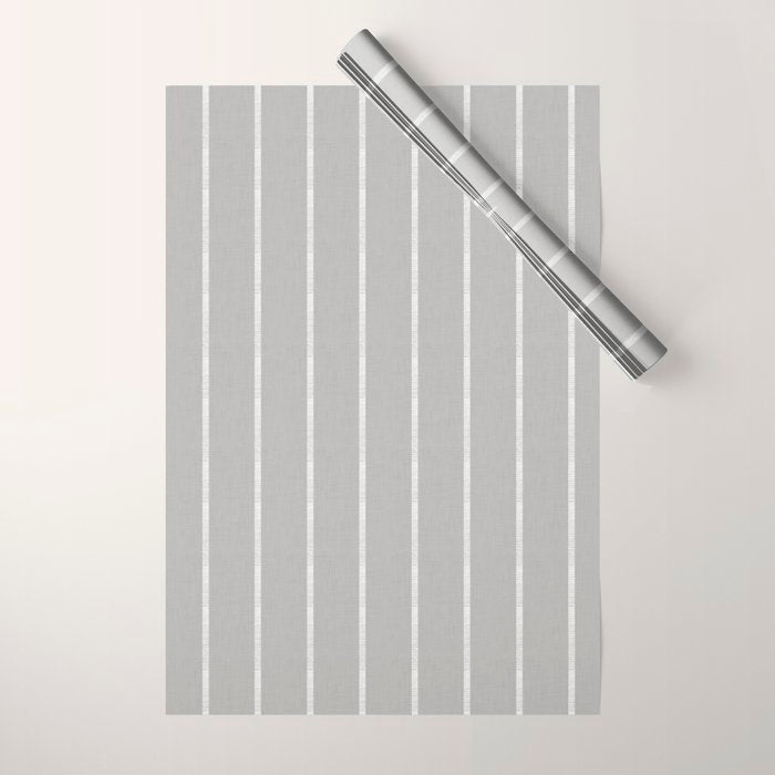 Modern Boho Serenity Stripes Soft Grey  Wrapping Paper Gallery Image 1