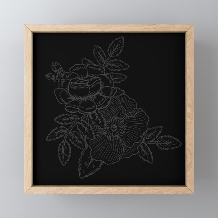 Gothic Country Rose in Black Mini Art Print Gallery Image 1