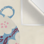 Blue Floral Folk Vase Wall Tapestry Gallery Image 3