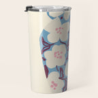 Blue Floral Folk Vase Travel Mug Gallery Image 3