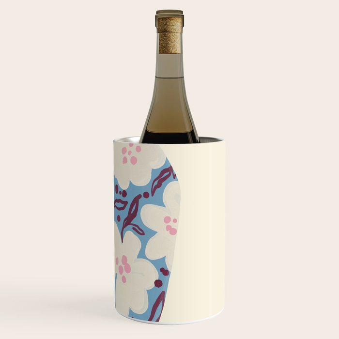 Blue Floral Folk Vase Wine Chiller Gallery Image 3